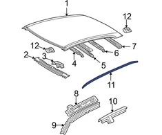 Toyota Camry 2002 2006 Kairysis Stogelio Drip Molding Originalus 75556AA012