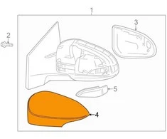 Toyota Corolla 2014 2019 Išorinis Veidrodžio Dėklas Keleivio Pusėje Su Riedėjimo Signalu Originalus 8791502420A0