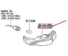 TOYOTA COROLLA E130 Priekinių kairės pusės durelių veidrodėlio posūkio indikatorius Originalus 8174102040