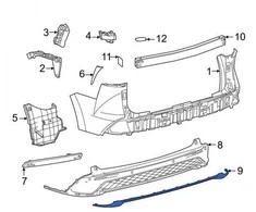 TOYOTA galinio apatinio bamperio apdailos detalė Originali 5275108900