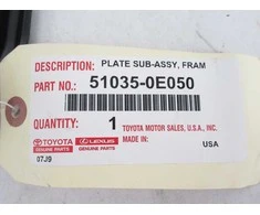 Toyota Highlander 2014 2019 Keleivio Priekinis Rėmo Staklės Plokštė Originalus 510350E050