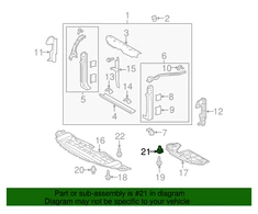 Toyota Highlander Sienna Venza Radiator Support Splash Shield Seal Originalus 514550E010