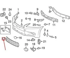Toyota LEXUS GS L10 Priekinis Bamperis Apatinė Grotelė 5311230240 53112-30240 NAUJA ORIGINALI