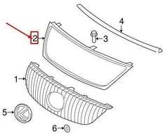 Toyota LEXUS IS Chromuotas centrinis grotelių apvadas Originalus 5311153250 53111-53250