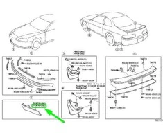 Toyota LEXUS SC Z30 MK1 Galinis Apatinis Kairysis Dangtis 76974-24902 NAUJAS ORIGINALUS