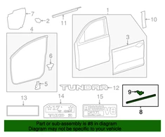 Toyota Sequoia Tundra Vairu Sienos Dangos Apsauga Originalus 678560C010