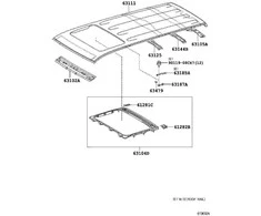 TOYOTA Stogo bagažinės laikiklis 6318542020 631850R010
