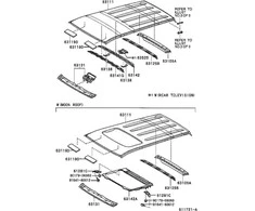TOYOTA Stogo bagažinės laikiklis 6318542020 631850R010