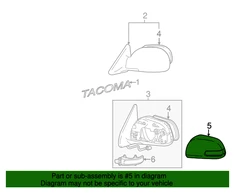 Toyota Tacoma 2011 2016 Kairysis Išorinis Veidrodis Dangtelis Originalus 8794504020