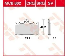 TRW MCB602SV motociklo priekinių stabdžių trinkelių rinkinys Aukštos kokybės OEM kokybė