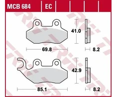 TRW MCB684 STABDŽIŲ KALADĖLĖS HONDA CAGIVA PEUGEOT