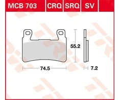 TRW MCB703SV stabdžių kaladėlės HONDA CB CBR VTR