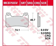 TRW MCB755SV STABDŽIŲ KALADĖLĖS HONDA CB CBR