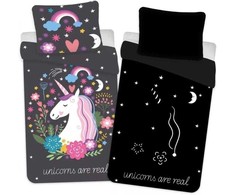 Unicorn Vaikiškos patalynės komplektas - Vienaragis - šviečiantis tamsoje