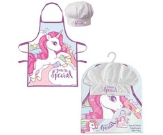 Unicorn Vienaragio prijuostės ir kepurės rinkinys mergaitėms - You're Special