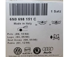 VAG 1 Stabdžių Trinkelių Rinkinys Diskiniams Stabdžiams Volkswagen Polo Skoda Fabia Originalus 6N0698151C
