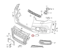 VAG AUDI A1 2015-2018 priekinių žibintų ploviklio dangtelis kairėje pusėje originalus 8XA807753GRU
