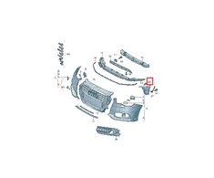 VAG AUDI A1 8X 2011-2014 Priekinio bamperio galinės atramos apdailos dangtelis dešinysis O/S originalus 8X0807152A