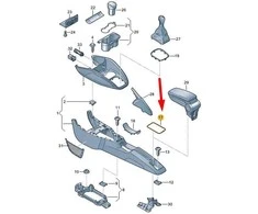 VAG Audi A1 8X Centrinės konsolės guminis įdėklas juodas originalus 8X0863416
