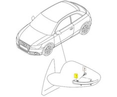 VAG Audi A1 Sportback 8XA Kairės pusės veidrodėlio posūkio signalas 8X0949101 NAUJAS ORIGINALUS