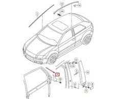 VAG AUDI A3 8P1 Galinis Kairysis Išorinis Kampinis Apdailos Elementas 8P4853273CY9B NAUJAS ORIGINALUS