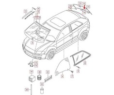 VAG Audi A3 8PA Galinis Stiklas 8P4845501CNVB 8P4845501C NVB NAUJAS ORIGINALUS 2013