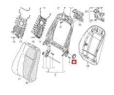 VAG AUDI A3 8V A4 B9 A6 C7 PRIEKINĖS SĖDYNĖS ATLOŠO REGULIAVIMO RANKENĖLĖ RATAS 8K08816714PK ORIGINALUS
