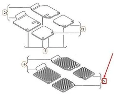 VAG Audi A3 8V Galiniai visų orų guminiai kilimėliai originalūs 8V5061512041