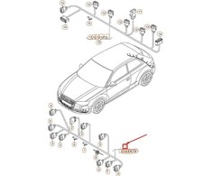 VAG AUDI A3 8V Priekinio Bamperio Laidų Rinkinys 8V0971085G NAUJAS ORIGINALUS