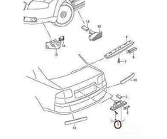 VAG AUDI A3 A4 A4 A5 A6 A8 Q7 numerio ženklo dešiniojo žibinto lęšis 8E0943022B originalus