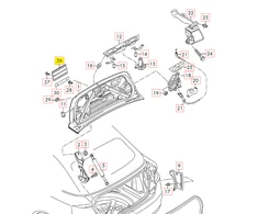 VAG AUDI A3 A4 A4 S4 A5 S5 Q5 galinio valstybinio numerio ženklo laikiklis juodas originalus 8T0827113A01