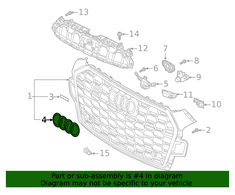 VAG Audi A3 A4 A5 Audi žiedai emblema priekinės grotelės originali 8J0853605B2ZZ