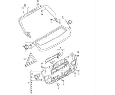 VAG Audi A3 S3 8V 3 durų bagažinės dangčio tvirtinimo dirželis Dešinioji galinė lentyna Originali 8V3867668