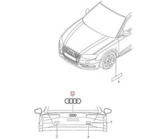 VAG AUDI A3 S3 RS3 13- Sportback Galinė bagažinė Chromuotas Audi ženkliukas Emblema Originali 8V48537422ZZ