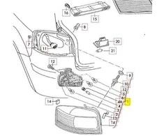 Audi A3 Sedanas Sportback 8P Galinis Žibintas VAG Originalus 8P3945095B