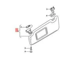VAG Audi A3 skydelis nuo saulės su veidrodėliu ir dangteliu originalus 8V7857551AC24A
