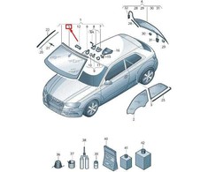 VAG AUDI A3 SPORTBACK 8V PRIEKINIS VIRŠUTINIS LANGO APDAILA 8V3853306 NAUJAS ORIGINALUS