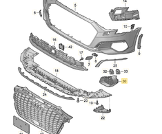 VAG AUDI A3 Sportback 8Y Priekinio kairiojo bamperio grotelės originalios 8Y0807671Y9B