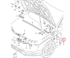 VAG Audi A4 B8 A7 C7 RHD variklio dangčio atlaisvinimo rankenos laikiklio laikiklis originalus 8T2823633B