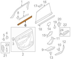 VAG Audi A4 B8 Galinės Kairės Durų Langų Slot Sandarinimo Apdaila 8K0839479C NAUJA ORIGINALI