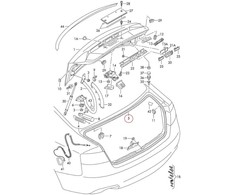 VAG AUDI A4 B8 galinio dangčio sandarinimo tarpiklis originalus 8K5827705C