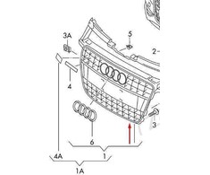 VAG Audi A4 B8 Priekinis Bamperio Centrinis Grotelės 8K0853651EVMZ NAUJAS ORIGINALUS 2014
