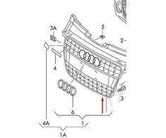 VAG Audi A4 B8 Priekinis Bamperio Centrinis Grotelės 8K0853651EVMZ NAUJAS ORIGINALUS 2014