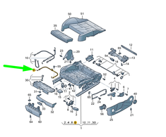 VAG AUDI A4 B8 priekinių sėdynių priekinės dalies reguliavimo ir reguliavimo trosas 8K0881271 Originalus