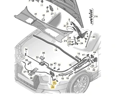 VAG AUDI A4 B9 2015-2019 variklio dangčio gaubto fiksatorius originalus 8W0823509D