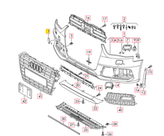 VAG AUDI A4/S4 (13-15) priekinio buferio vilkimo kablio dangtelis 8K0807241GGRU originalus