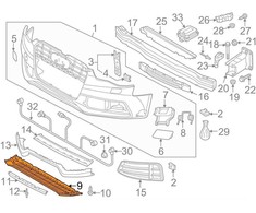 VAG Audi A5 8T Priekinis Bamperio Deflektorius 8T0807611B ORIGINALUS NAUJAS
