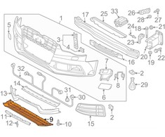 VAG Audi A5 8T Priekinis Bamperio Deflektorius 8T0807611B ORIGINALUS NAUJAS