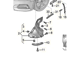 VAG Audi A5 8W6 priekinio dešinio sparno apdailos prailginimas Originalus 8W6853888Q