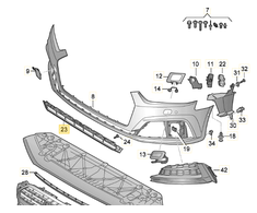 VAG AUDI A5 kabrioletas 8W6 Priekinio bamperio apatinės grotelės originalios 8W6807683AFUQ